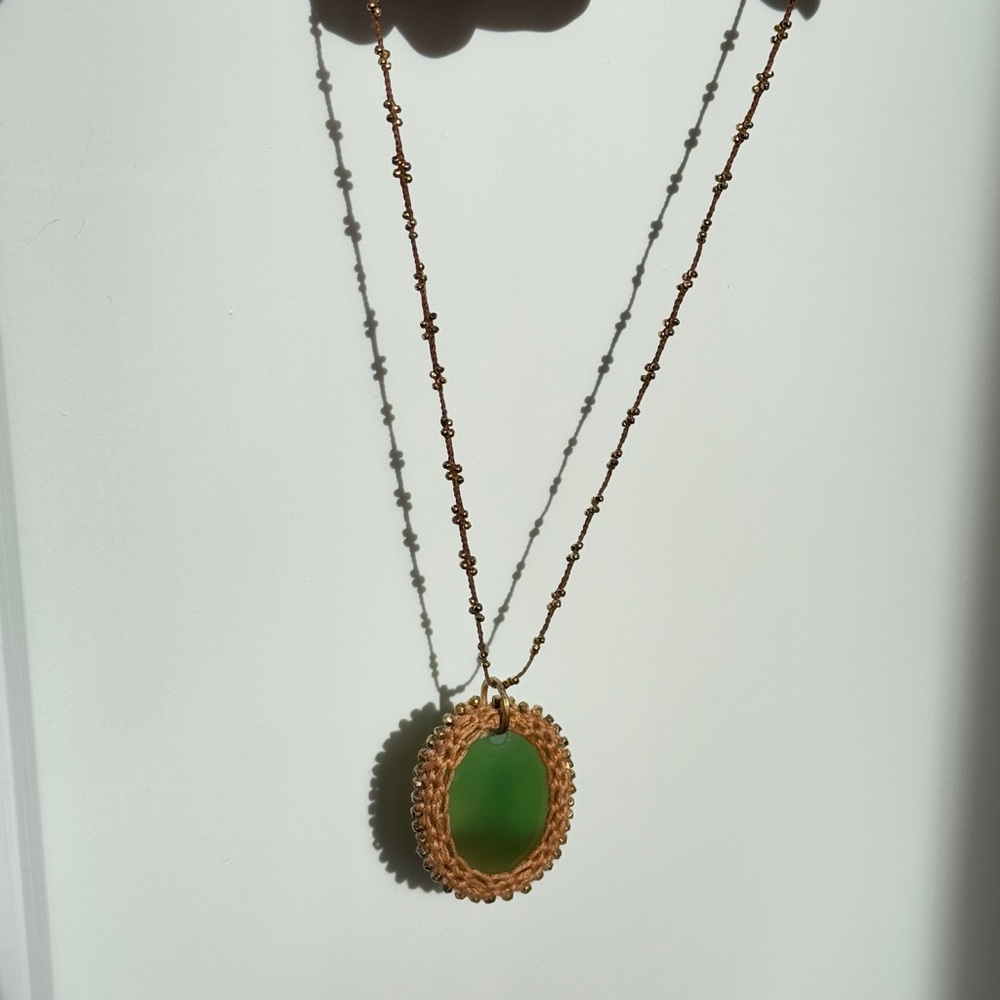 Chan Luu 925 Sterling Silver Vintage Jade Necklace. - Picture 3 of 7